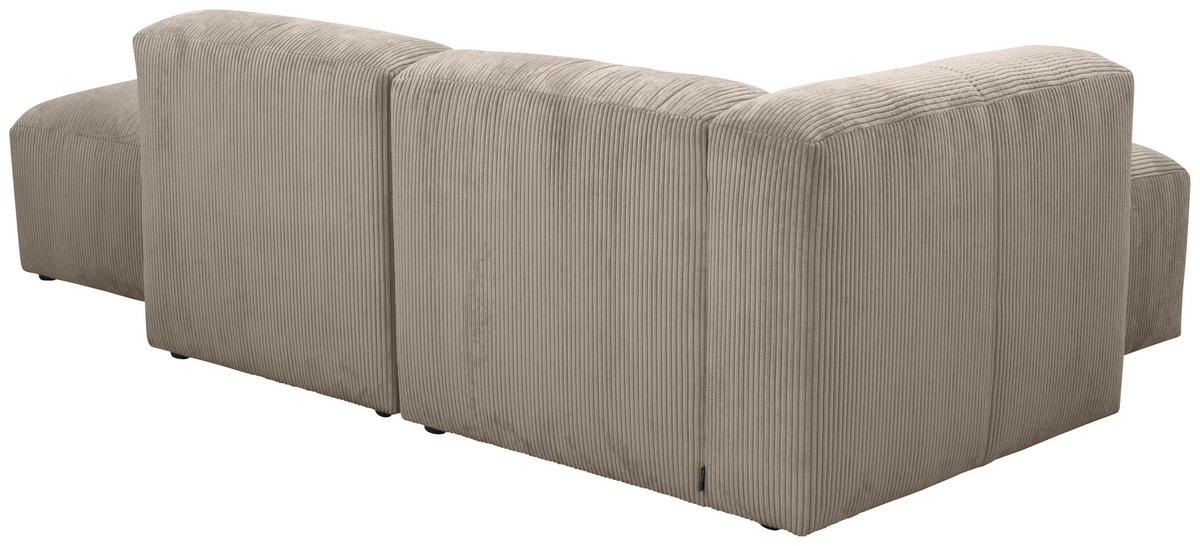 ECKSOFA in Cord Taupe  160/250 cm  - Taupe/Schwarz, Design, Kunststoff/Textil (160/250cm) - Max Winzer