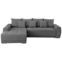 ECKSOFA in Flachgewebe Dunkelgrau  204/280 cm  - Dunkelgrau/Silberfarben, Design, Kunststoff/Textil (204/280cm) - MID.YOU