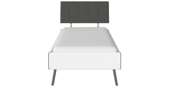 BETT 90/200 cm  in Weiß  - Weiß/Grau, Design, Holzwerkstoff/Textil (90/200cm) - Carryhome