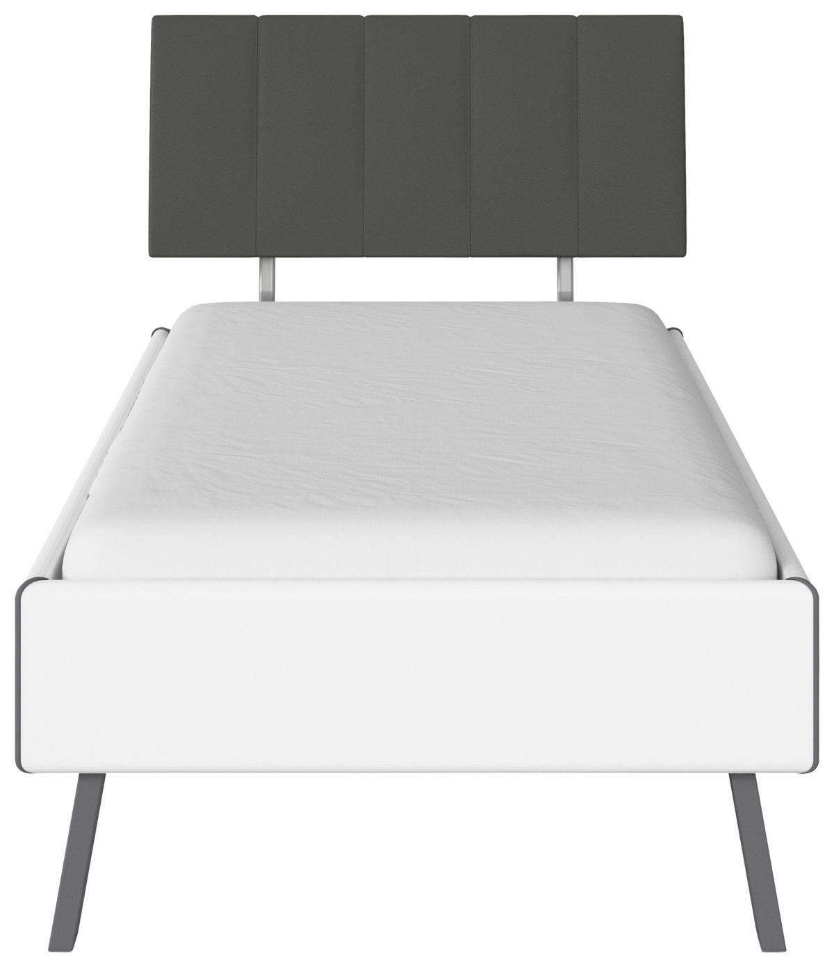 BETT 90/200 cm  in Weiß  - Weiß/Grau, Design, Textil/Metall (90/200cm) - Carryhome