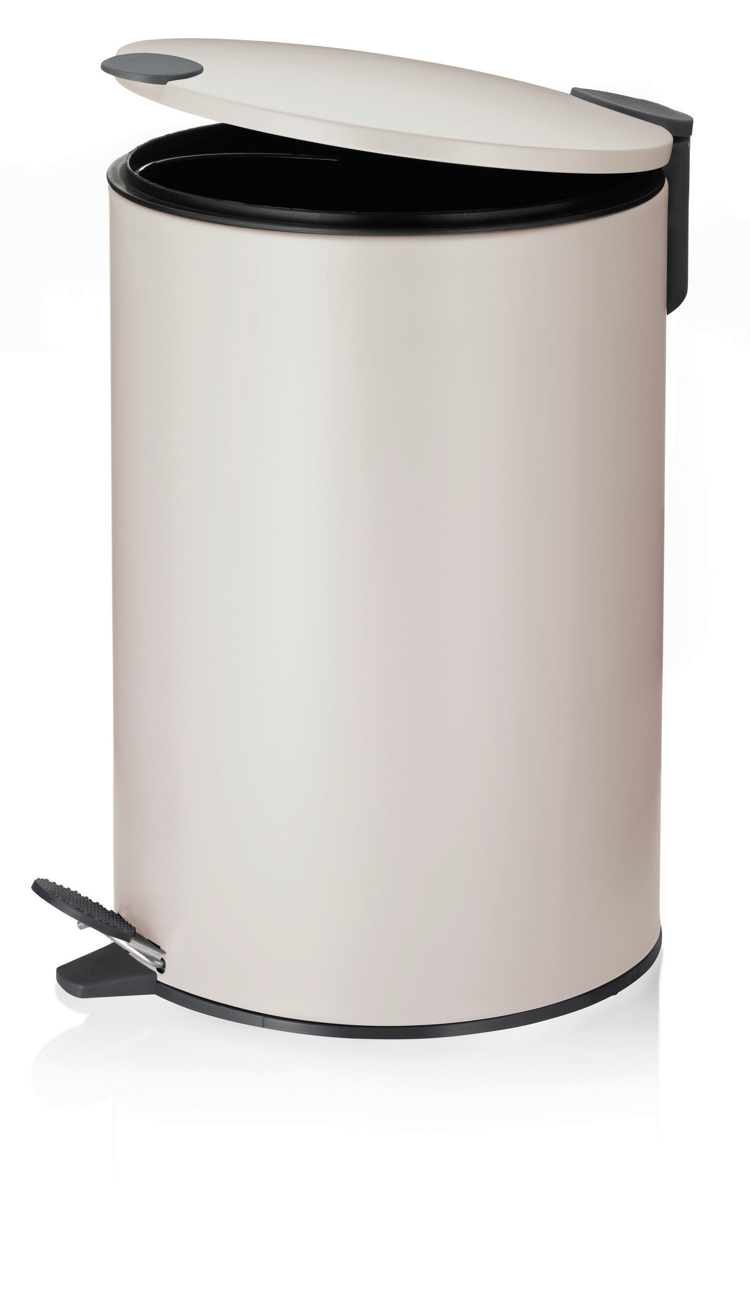 TRETEIMER 12 l  Metall  - Beige/Schwarz, KONVENTIONELL, Kunststoff/Metall (25/38cm) - Kela