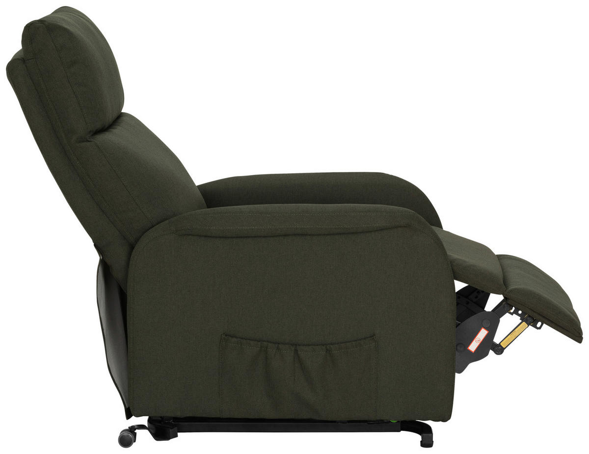 FERNSEHSESSEL Webstoff Grün  - Schwarz/Grün, KONVENTIONELL, Textil/Metall (68/103-80/93-158cm) - P & B