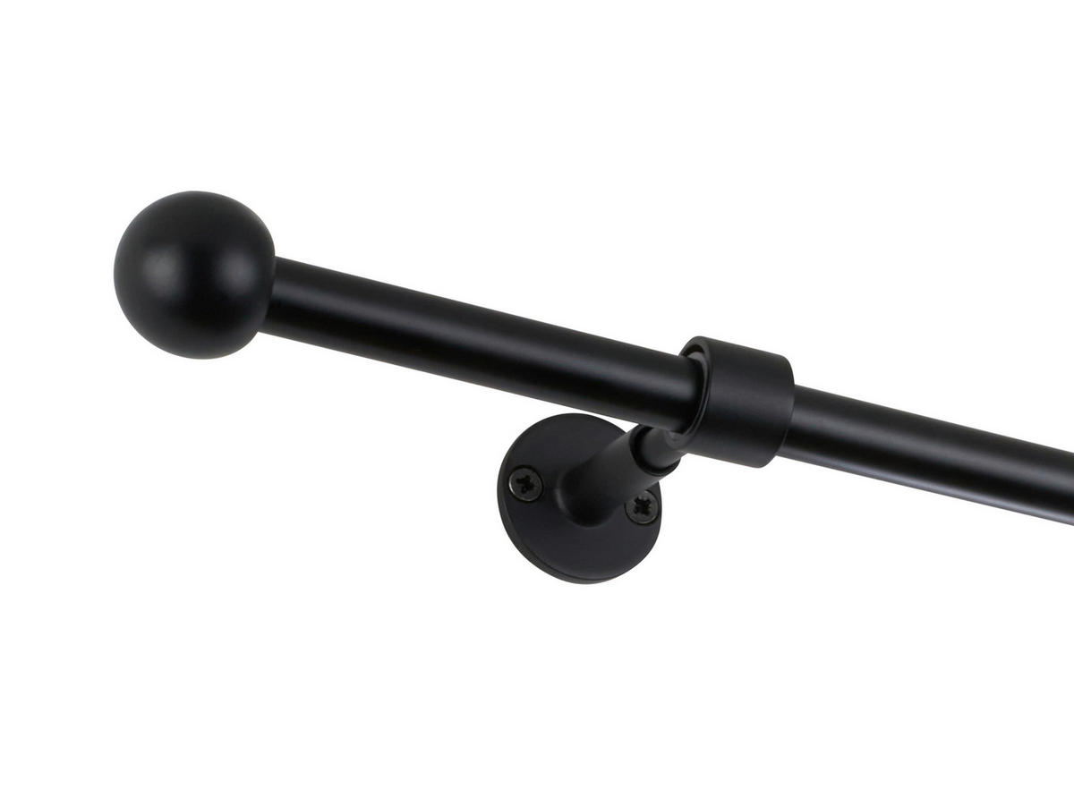 VORHANGSTANGENSET   - Schwarz, Basics, Metall (120/8/3.3cm)