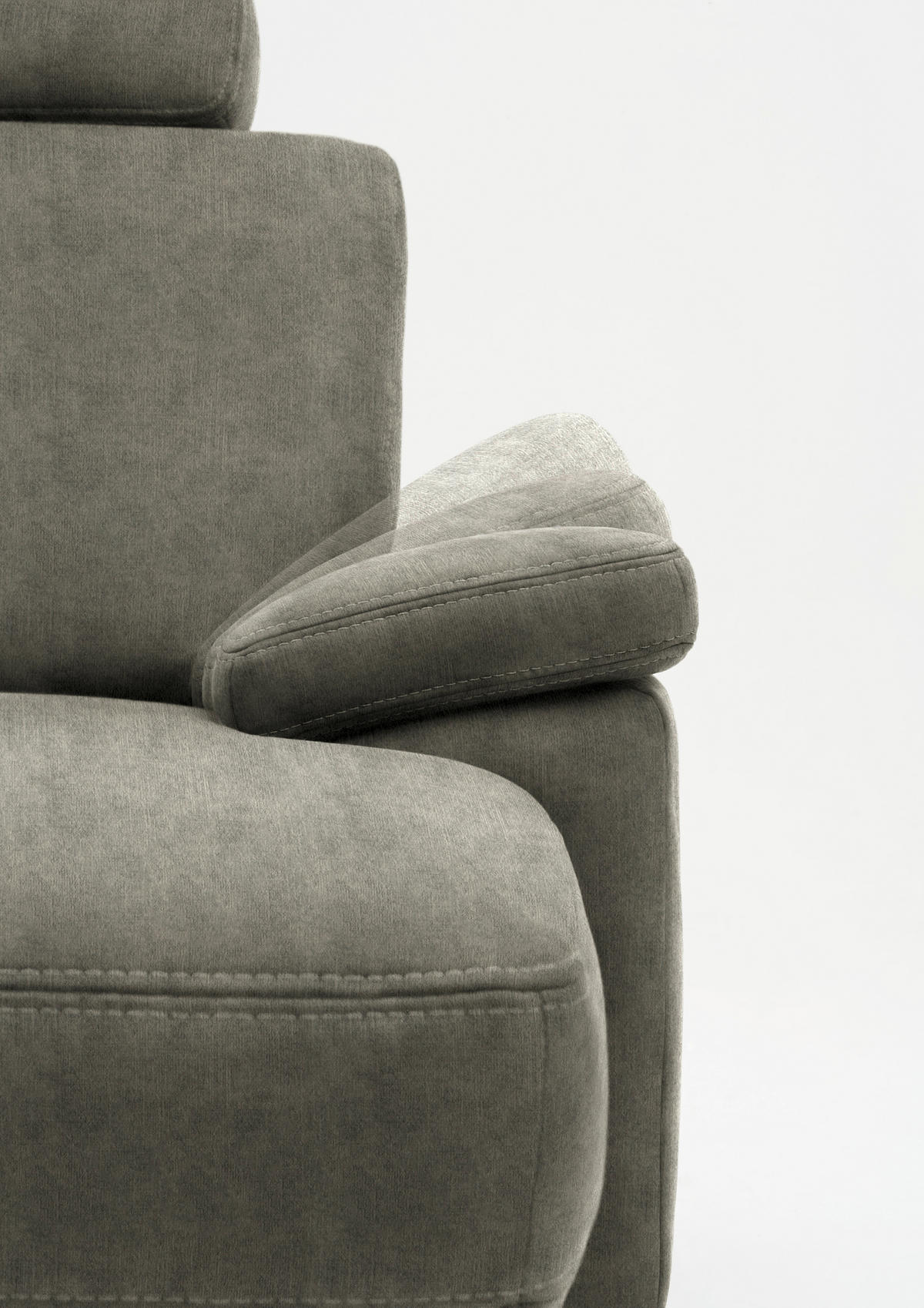 WOHNLANDSCHAFT in Velours Grau  - Eichefarben/Grau, Konventionell, Holz/Textil (167/316/235cm) - Beldomo System