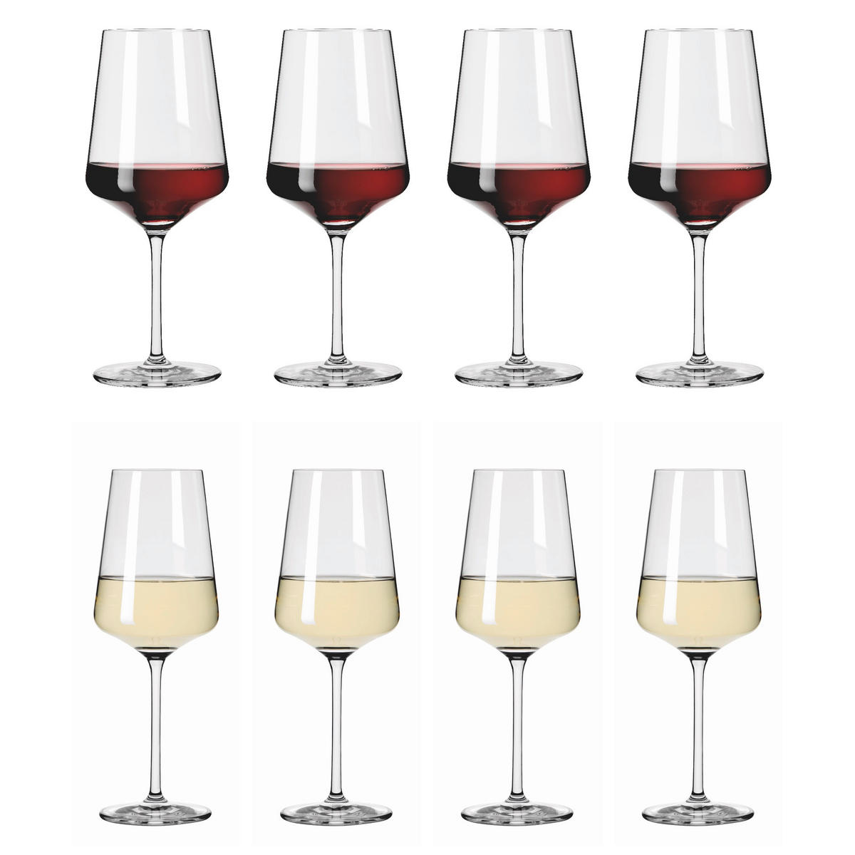 GLÄSERSET Lichtweiss Julie 8-teilig  - Transparent, Design, Glas (9,3/22,5cm) - Ritzenhoff