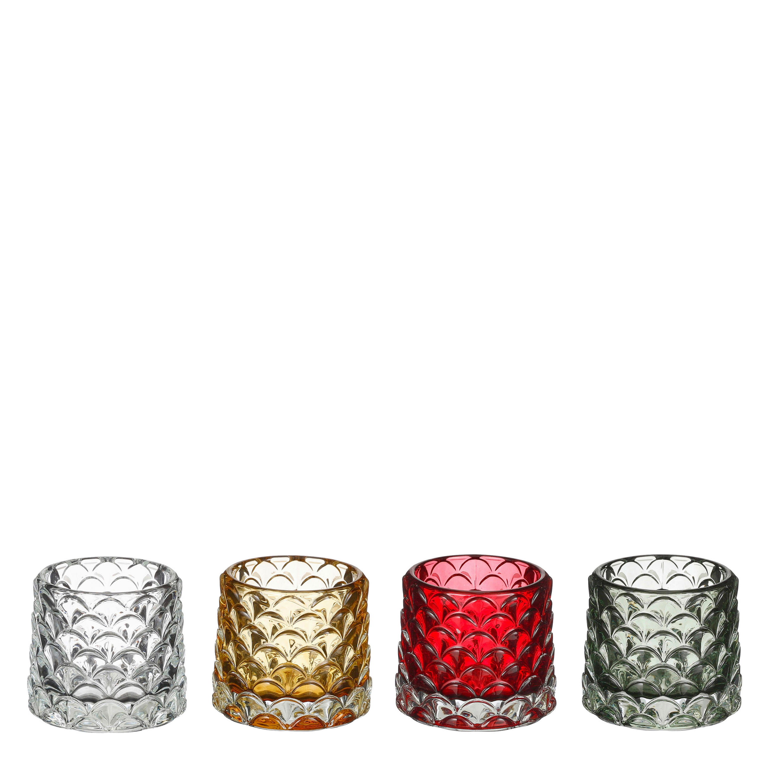 DRŽAČ LUČICA - zelena/žuta, Basics, staklo (8.00/7.00cm) - X-Mas