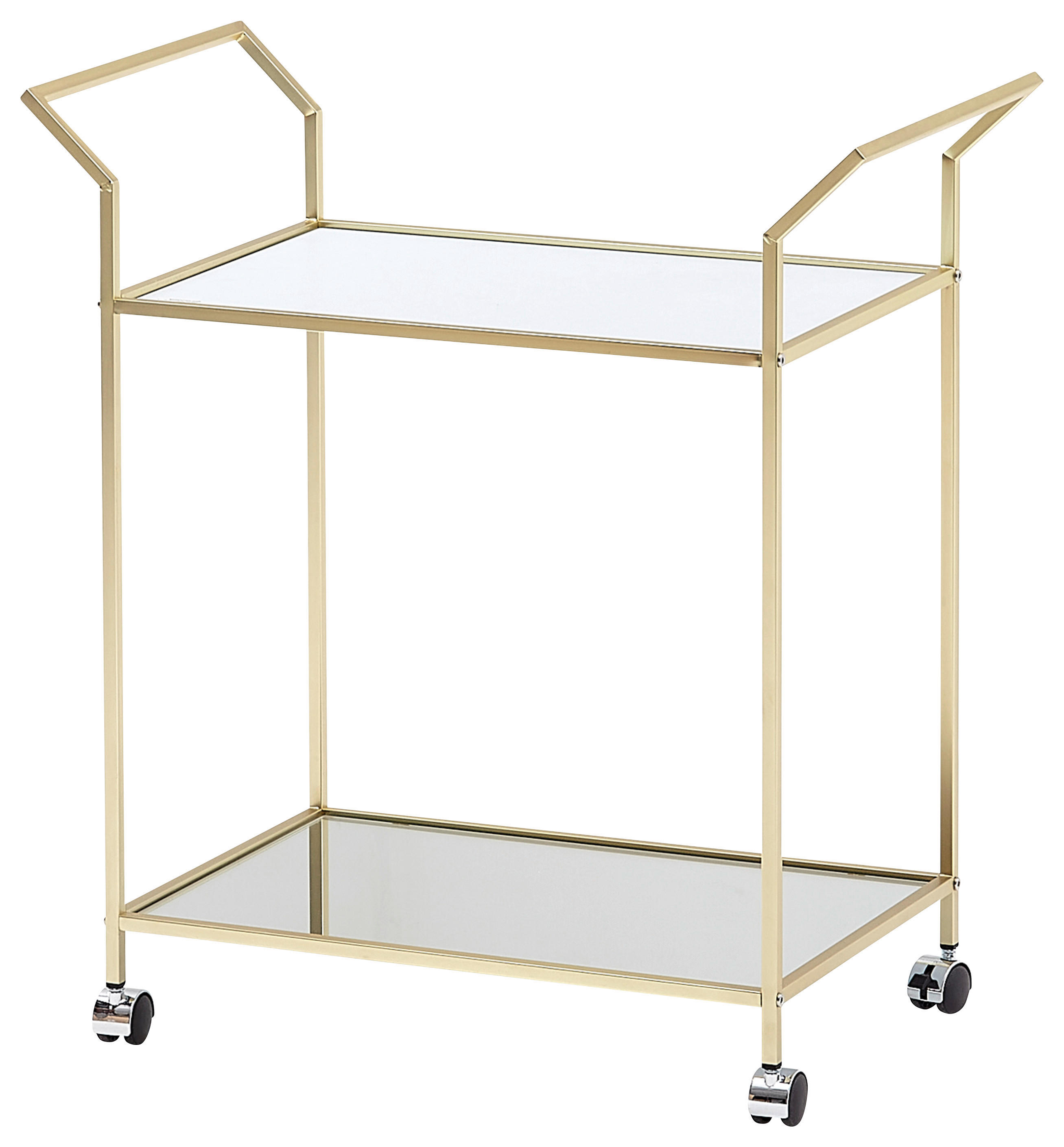 SERVIERWAGEN Goldfarben  - Goldfarben, MODERN, Glas/Kunststoff (73/37/78cm) - MID.YOU