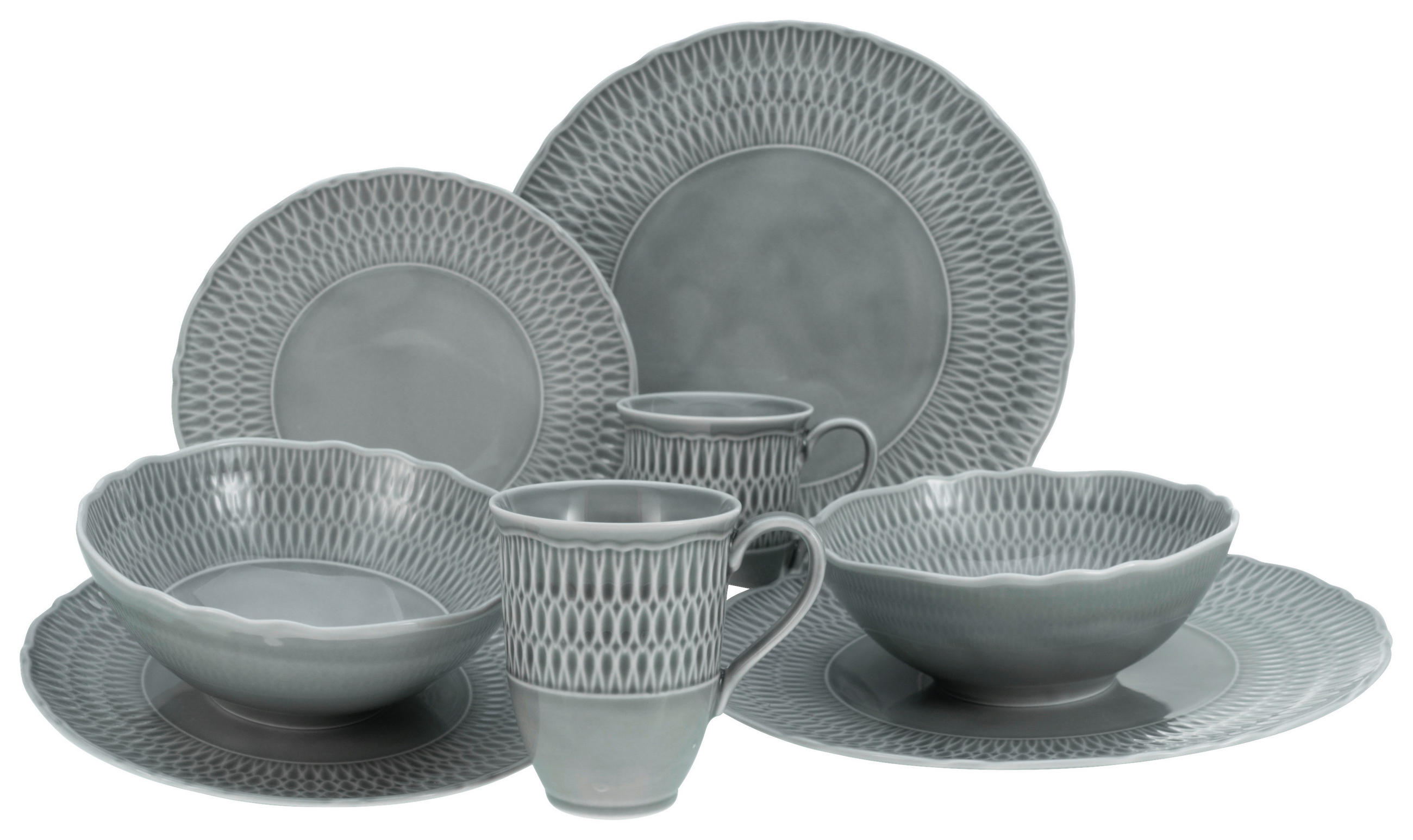 KOMBISERVICE Sofia 8-teilig  - Grau, Trend, Keramik (39,5/43/37cm) - Creatable