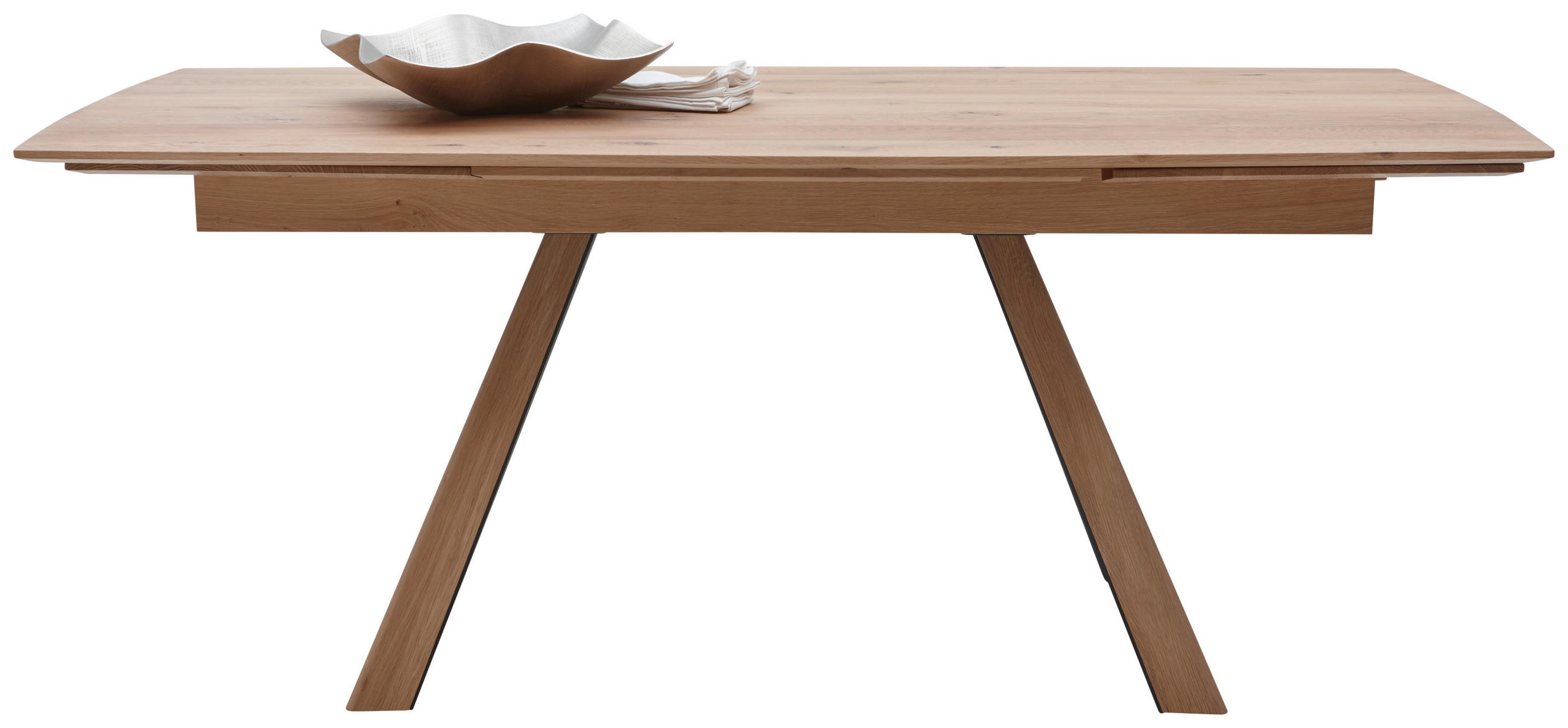 ESSTISCH 190-290/90/76 cm Kerneiche vollmassiv Holz, Metall Anthrazit, Eichefarben rechteckig - Eichefarben/Anthrazit, Design, Holz/Metall (190-290/90/76cm) - Valnatura