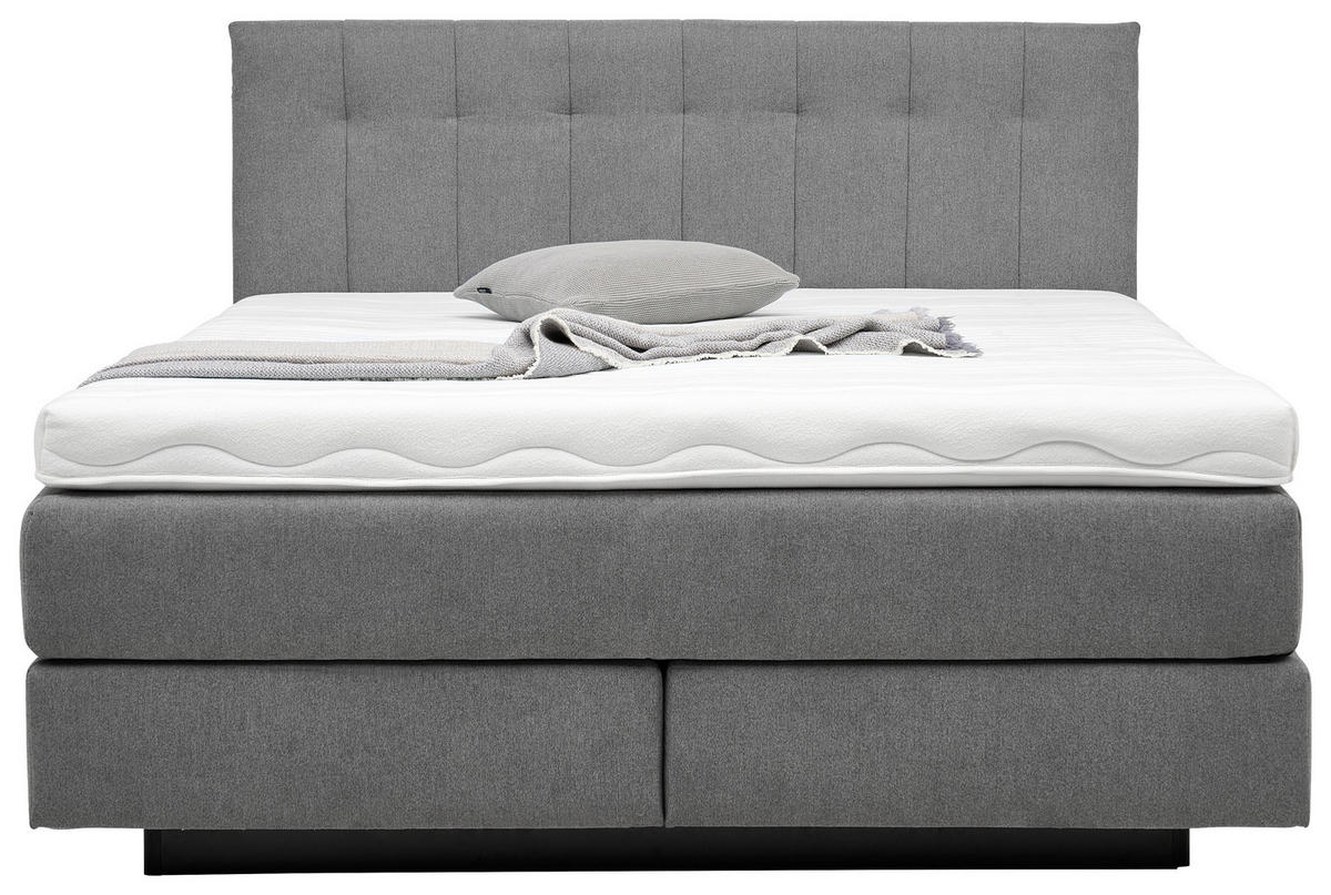 BOXSPRINGBETT 180/200 cm  in Grau  - Schwarz/Grau, Modern, Holzwerkstoff/Kunststoff (180/200cm) - Beldomo - Sleep