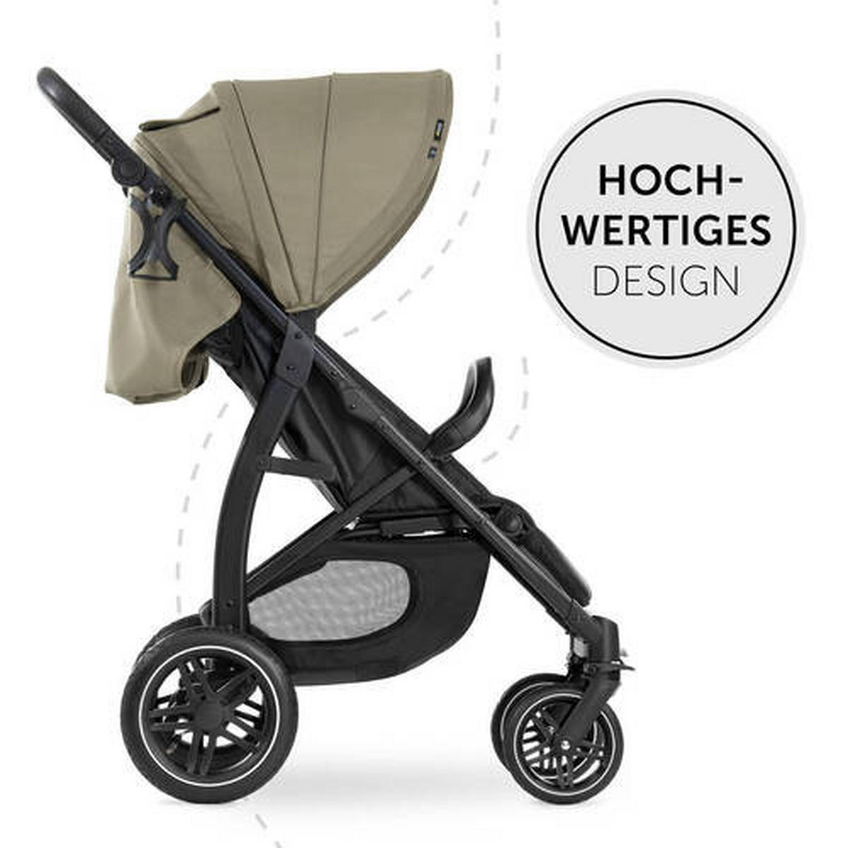 BUGGY RAPID 4D AIR  - Schwarz/Olivgrün, Basics, Textil/Metall (45,5/29/72cm) - Hauck