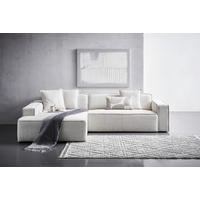ECKSOFA in Chenille Creme  - Creme/Schwarz, Konventionell, Kunststoff/Textil (188/280cm) - Carryhome