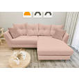 ECKSOFA Rosa Feincord  - Buchefarben/Rosa, KONVENTIONELL, Holz/Textil (211/154cm) - Carryhome