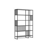 REGAL Schwarz  - Schwarz, Design, Holzwerkstoff/Metall (120/185/35cm) - MID.YOU