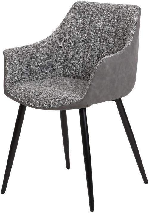 STOLICA S NASLONOM ZA RUKE  siva  metal, tekstil      - siva/crna, Design, metal/tekstil (61/83/58cm) - Carryhome