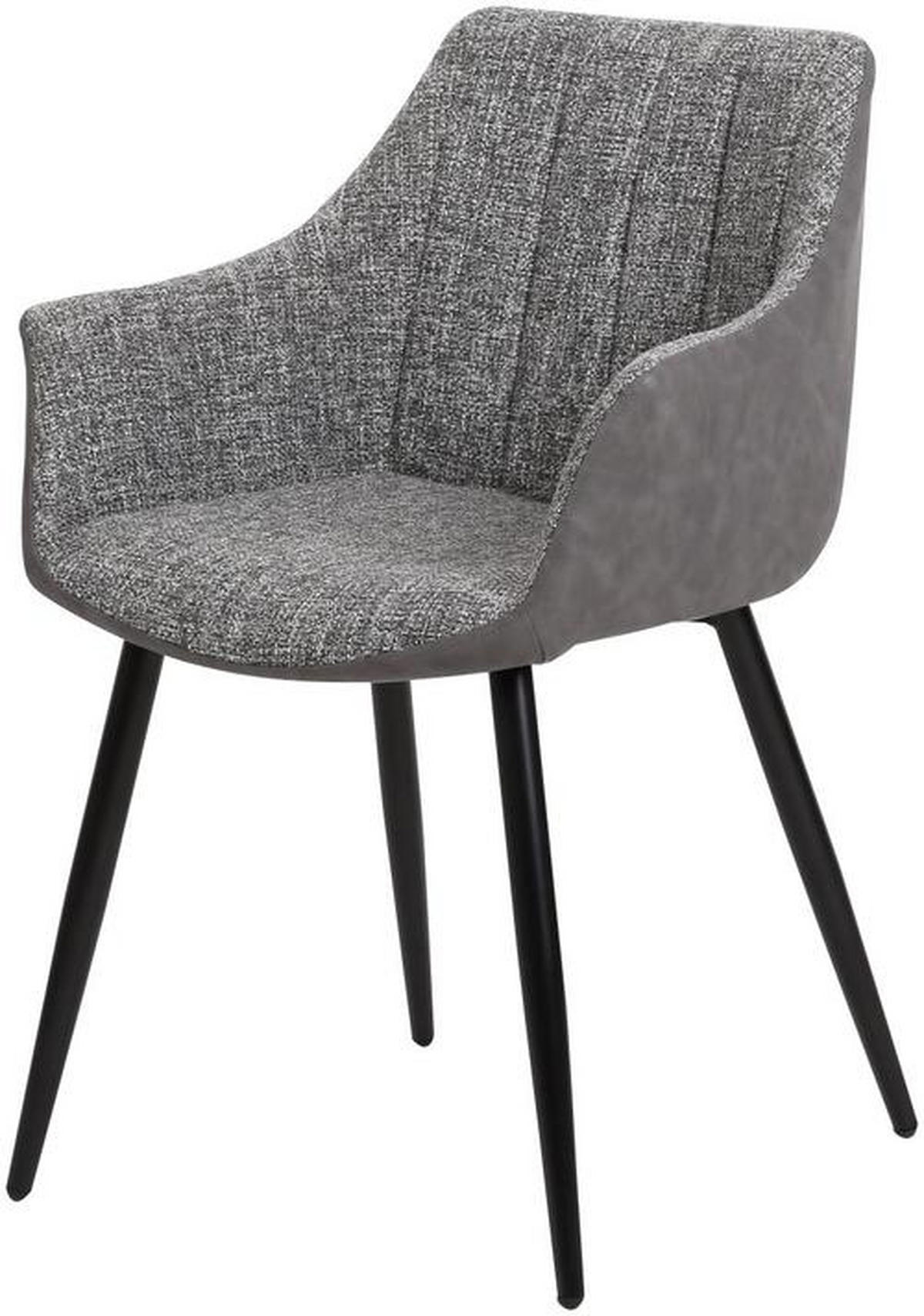 STOLICA S NASLONOM ZA RUKE  siva  metal, tekstil      - siva/crna, Design, metal/tekstil (61/83/58cm) - Carryhome