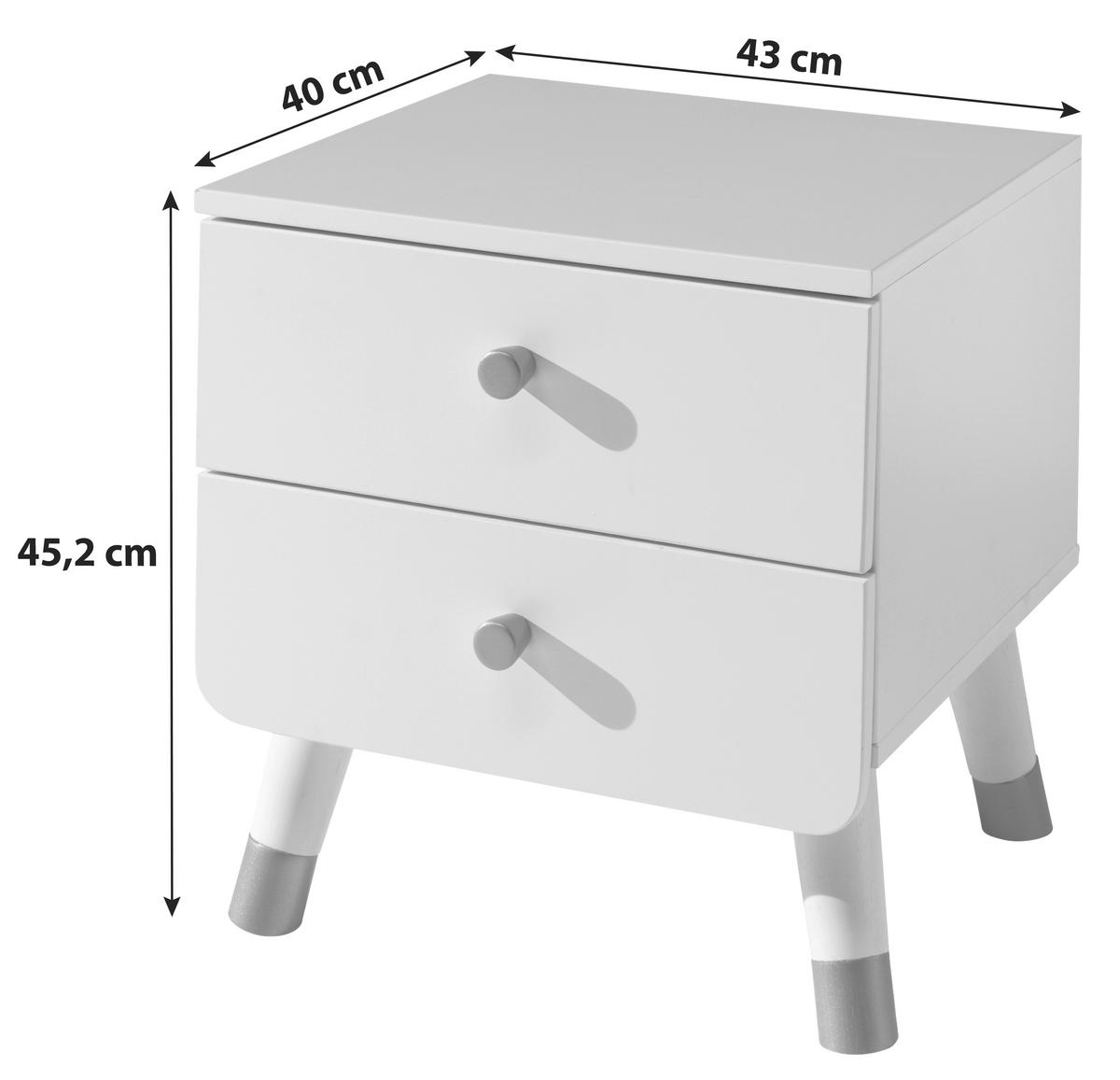 KINDERNACHTSCHRANK Weiß  - Goldfarben/Weiß, KONVENTIONELL, Holzwerkstoff/Kunststoff (43/45,20/40cm) - MID.YOU