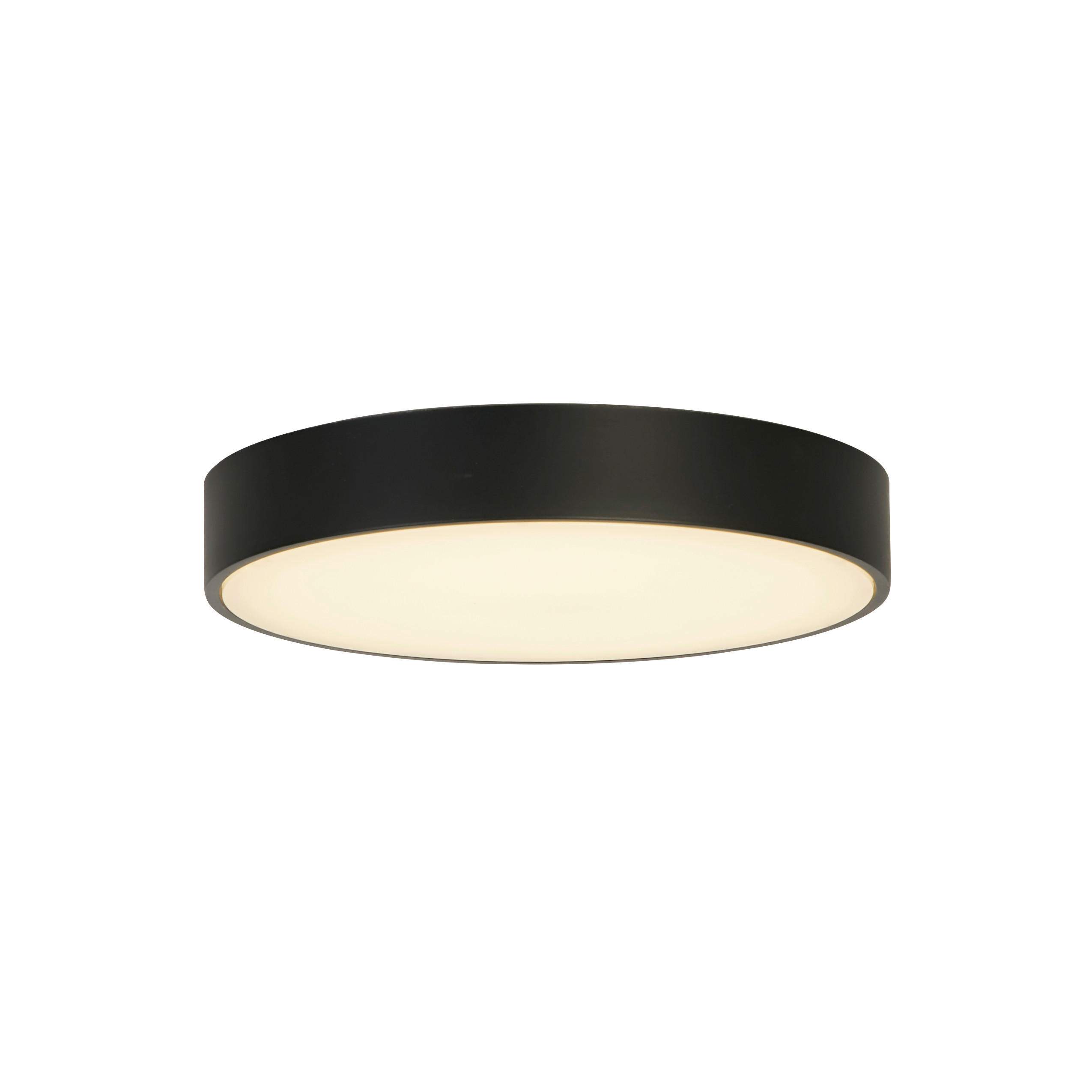 DECKENLEUCHTE Palma 25/4,5 cm  - Schwarz/Weiß, Design, Kunststoff/Metall (25/4,5cm)