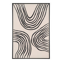 TAVLA 60/90/4 cm  - beige/svart, Design, trämaterial/textil (60/90/4cm)