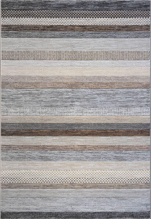 WEBTEPPICH 80/150 cm Argentum Creme, Grau, Dunkelbraun  - Dunkelbraun/Creme, KONVENTIONELL, Kunststoff/Textil (80/150cm)