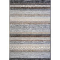 WEBTEPPICH 80/150 cm Argentum Creme, Grau, Dunkelbraun  - Dunkelbraun/Creme, KONVENTIONELL, Kunststoff/Textil (80/150cm)