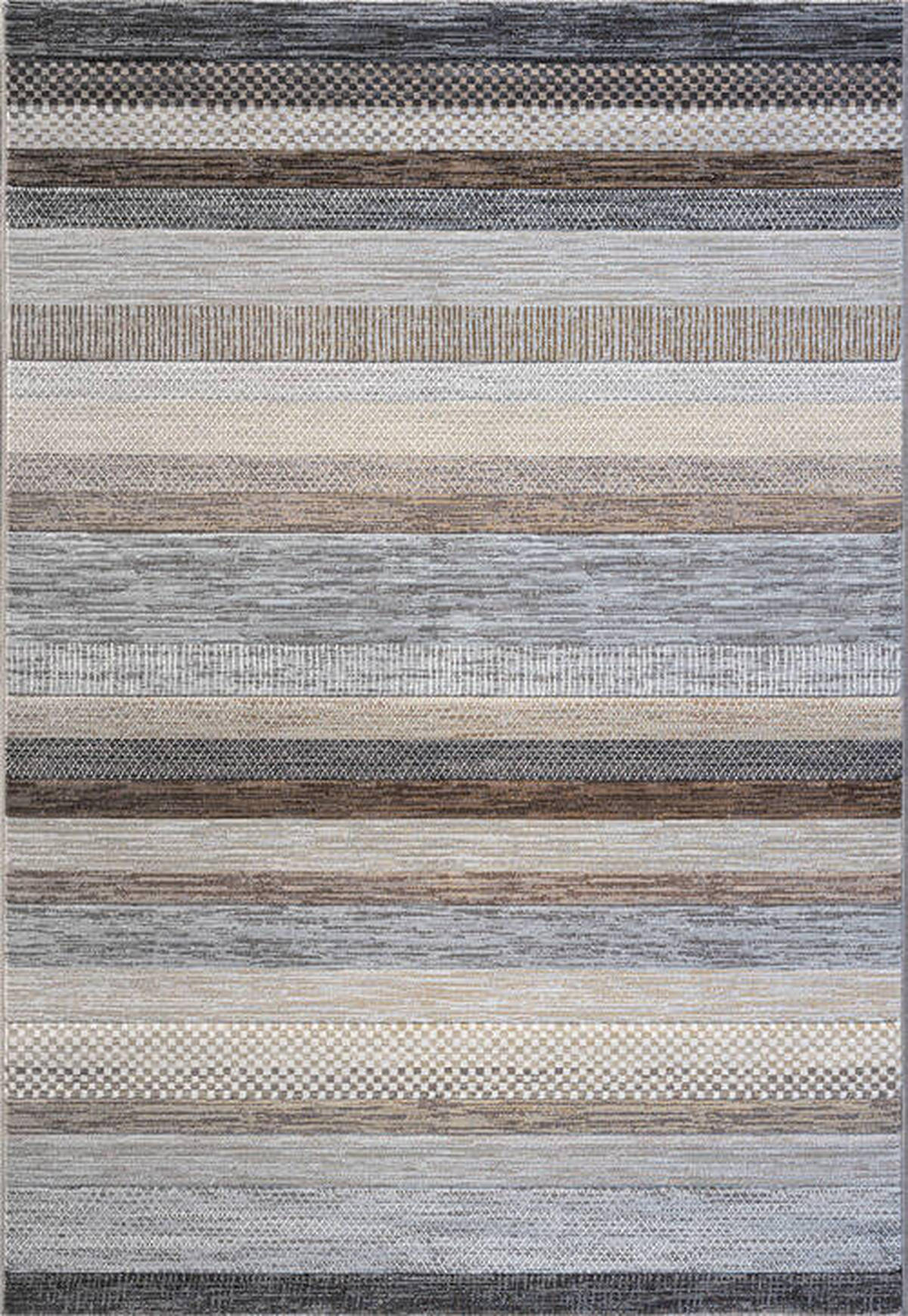 WEBTEPPICH 80/150 cm Argentum Creme, Grau, Dunkelbraun  - Dunkelbraun/Creme, KONVENTIONELL, Kunststoff/Textil (80/150cm)