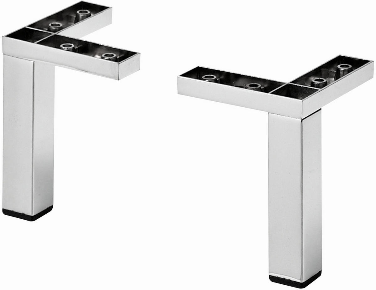 FUßSET 2,5/12/2,5 cm   - Chromfarben, KONVENTIONELL, Metall (2,5/12/2,5cm) - Sadena