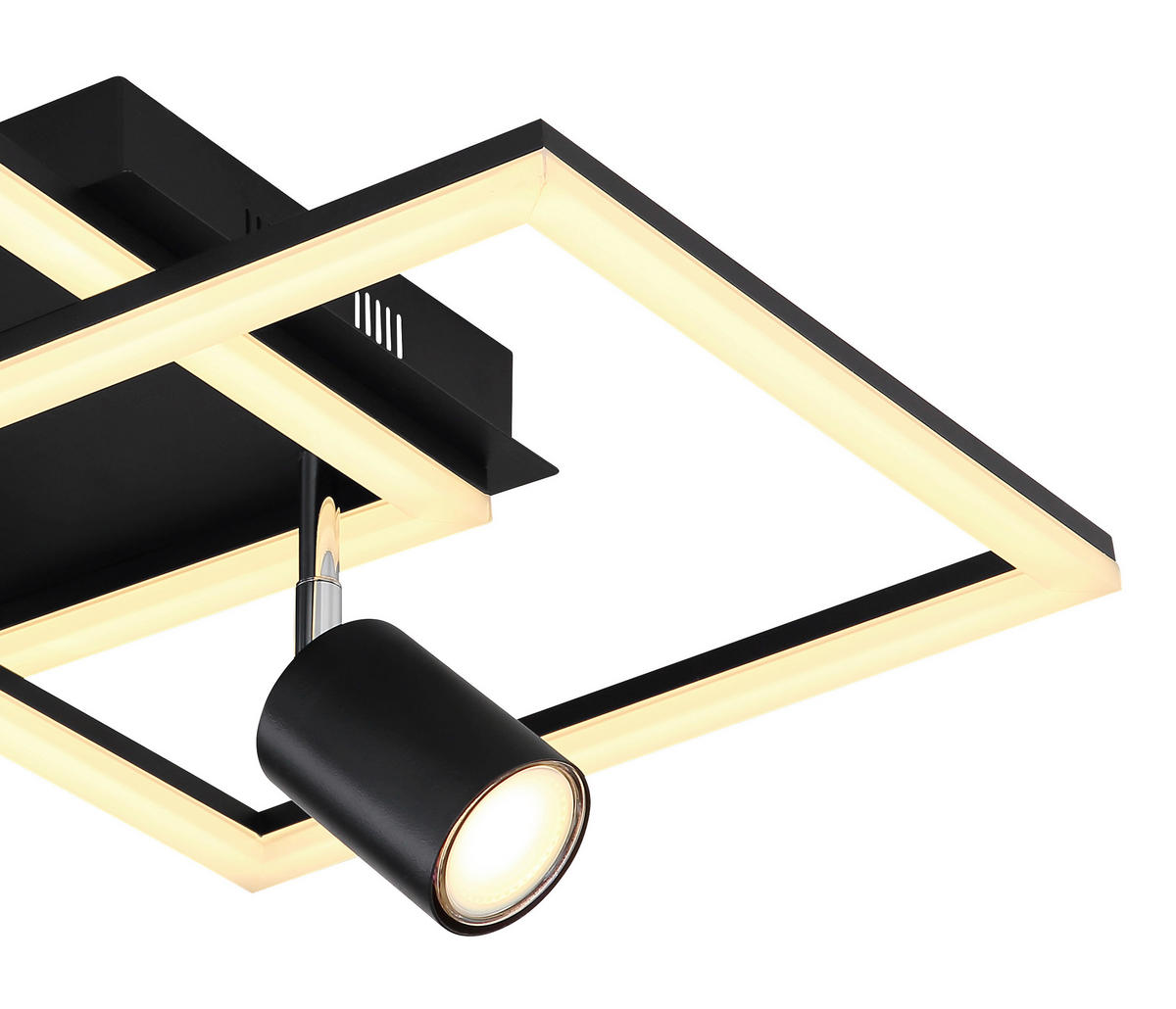 PLAFONIERĂ CU LED - opal/negru, Design, plastic/metal (42/42/19cm) - Globo
