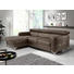 Ecksofa Lederlook Bettkasten, Nackenstütze, Rücken echt, Schlaffunktion - Chromfarben/Braun, Design, Textil/Metall (169/226cm) - Carryhome