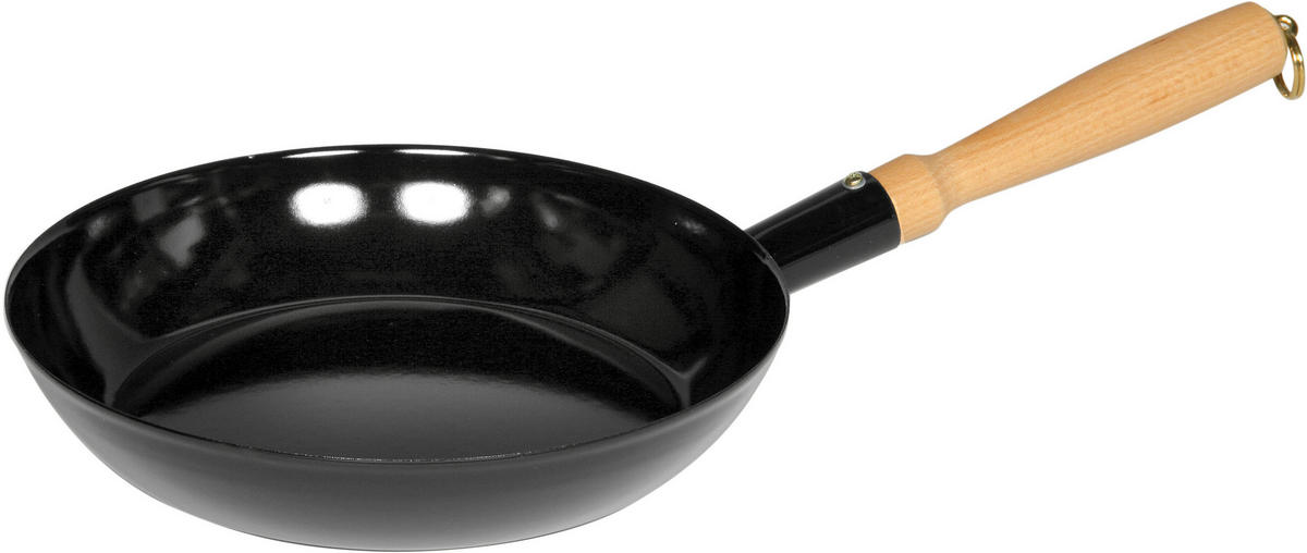 BRATPFANNE  - Schwarz, Basics, Holz/Metall (30/5,7cm) - Riess