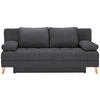 SCHLAFSOFA in Flachgewebe Grau  - Naturfarben/Grau, Konventionell, Holz/Textil (195/90/90cm) - Cantus