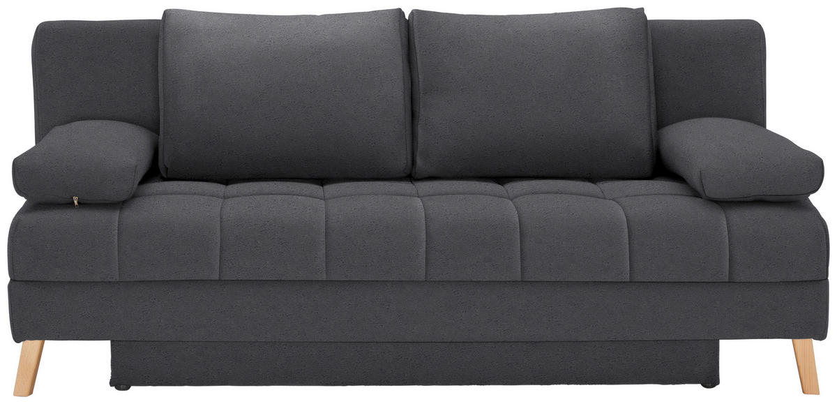 SCHLAFSOFA in Flachgewebe Grau  - Naturfarben/Grau, Konventionell, Holz/Textil (195/90/90cm) - Cantus