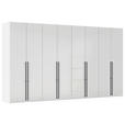 DREHTÜRENSCHRANK 400/223/61 cm,  in Weiß, Weiß Hochglanz, 8-türig  - Weiß Hochglanz/Schwarz, Basics, Holzwerkstoff/Metall (400/223/61cm) - Novel