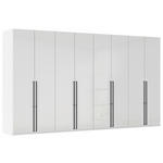 DREHTÜRENSCHRANK 400/223/61 cm,  in Weiß, Weiß Hochglanz, 8-türig  - Weiß Hochglanz/Schwarz, Basics, Holzwerkstoff/Metall (400/223/61cm) - Novel