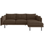 ECKSOFA Salama Hellbraun Flachgewebe  - Hellbraun/Beige, Design, Textil/Metall (268/160/80cm) - Novel