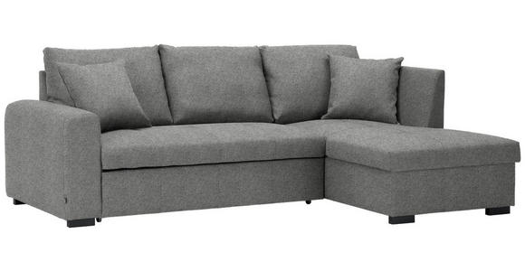 ECKSOFA inkl.Funktionen Hellgrau Webstoff  - Hellgrau/Schwarz, Design, Kunststoff/Textil (238/158cm) - Xora
