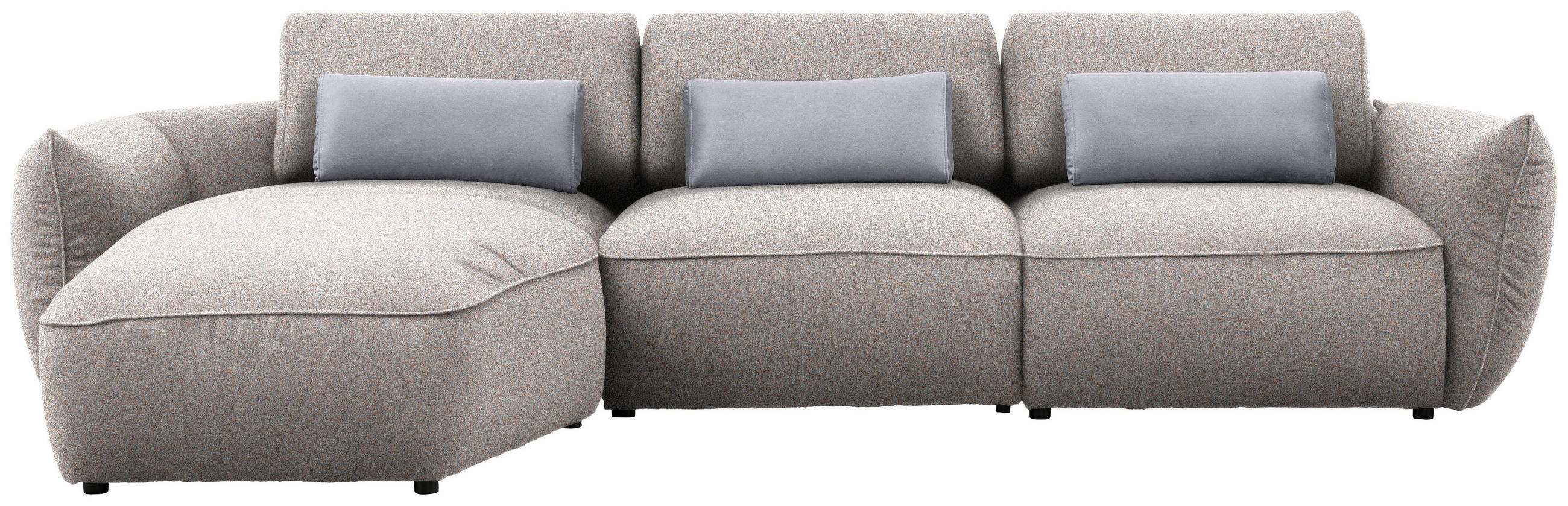 ECKSOFA  in Chenille Beige  190/340 cm  - Beige/Silberfarben, Design, Kunststoff/Textil (190/340cm) - Belluti
