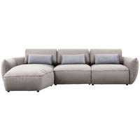 ECKSOFA  in Chenille Beige  190/340 cm  - Beige/Silberfarben, Design, Kunststoff/Textil (190/340cm) - Belluti