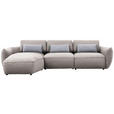 ECKSOFA  in Chenille Beige  190/340 cm  - Beige/Silberfarben, Design, Kunststoff/Textil (190/340cm) - Belluti
