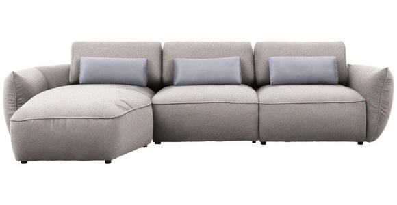 ECKSOFA  in Chenille Beige  190/340 cm  - Beige/Silberfarben, Design, Kunststoff/Textil (190/340cm) - Belluti