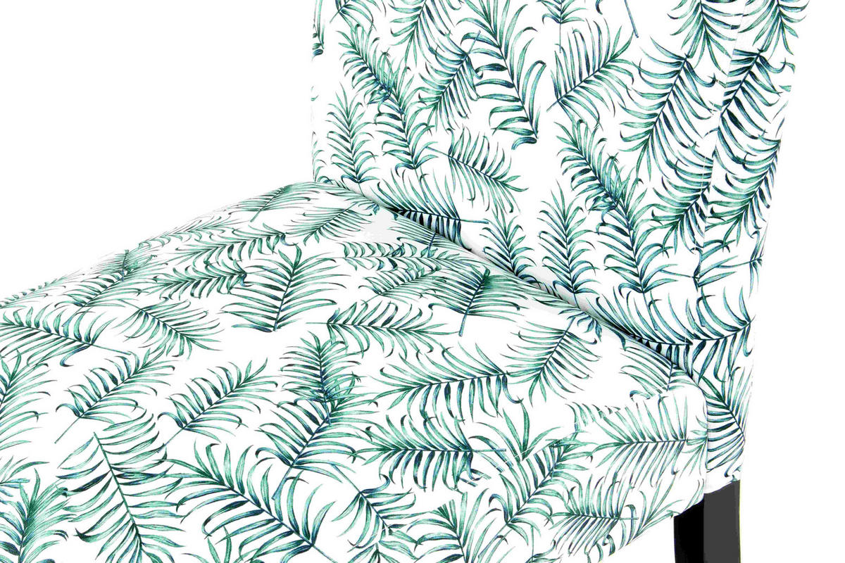 STUHL Flachgewebe Grün, Weiß  - Schwarz/Weiß, Design, Holz/Textil (55/92/77cm) - Kayoom