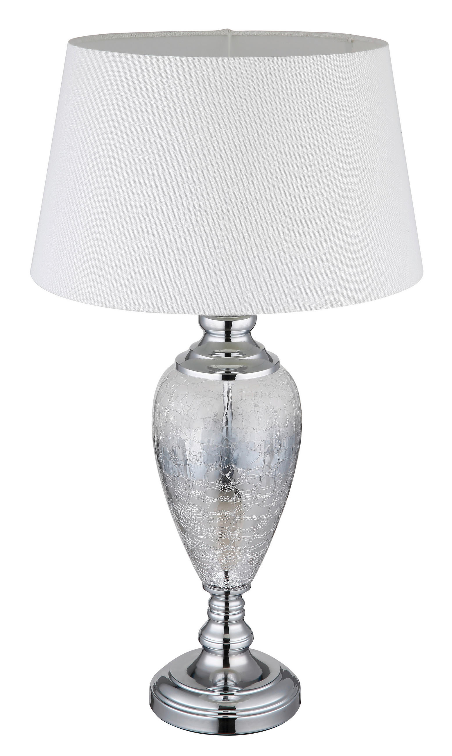 TISCHLEUCHTE - Klar/Chromfarben, Konventionell, Glas/Textil (38/66cm) - Globo
