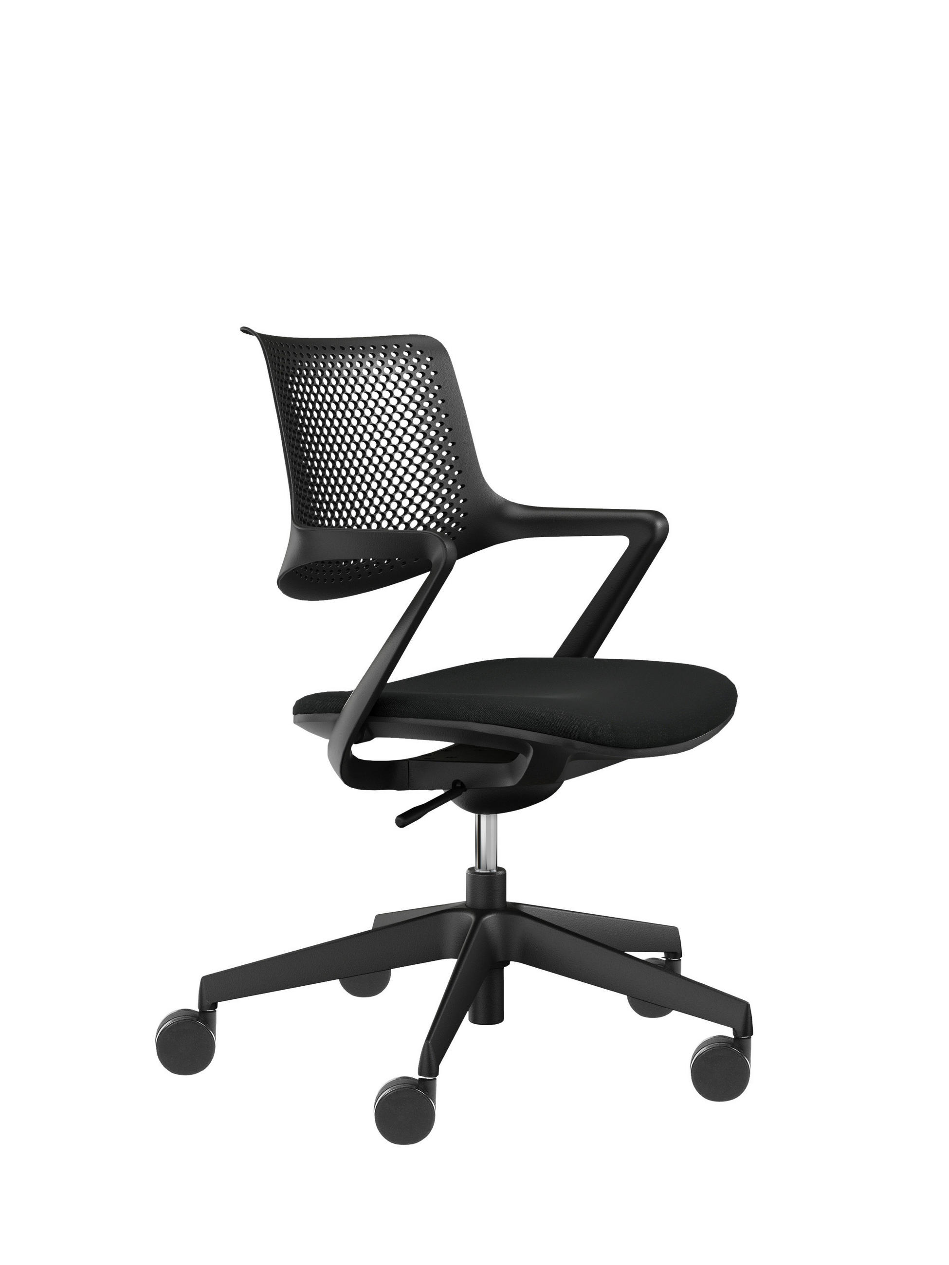 SNURRSTOL  i svart  - svart, Design, textil/plast (59/85-95/49cm) - Voleo