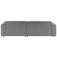 ECKSOFA in Feincord Grau  - Schwarz/Grau, KONVENTIONELL, Kunststoff/Textil (276/168cm) - Hom`in