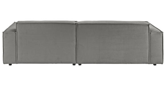 ECKSOFA in Feincord Grau  - Schwarz/Grau, KONVENTIONELL, Kunststoff/Textil (276/168cm) - Hom`in