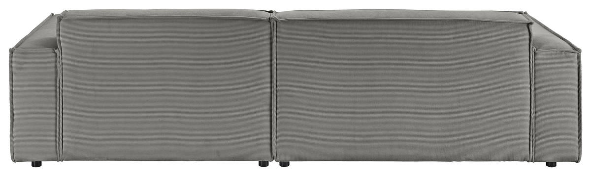 ECKSOFA in Feincord Grau  - Schwarz/Grau, Konventionell, Kunststoff/Textil (276/168cm) - Hom`in