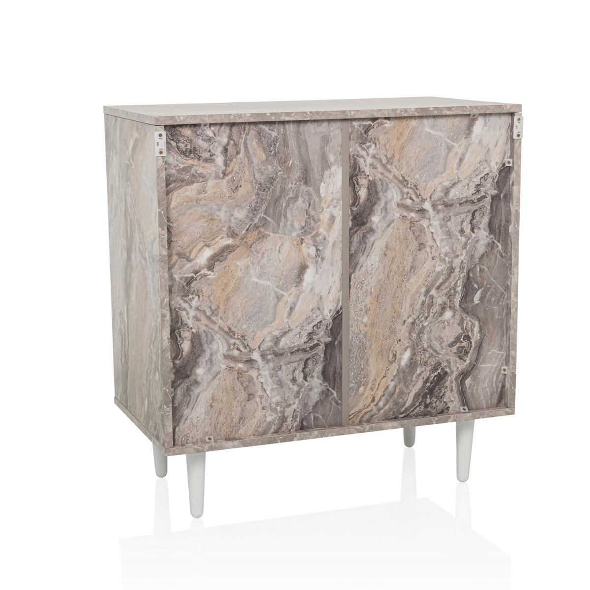 BYRÅ 72/77/39,5 cm  - vit/brun, Modern, trämaterial/trä (72/77/39,5cm) - MID.YOU