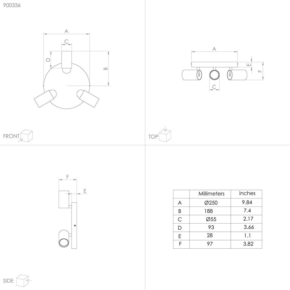 DECKENSTRAHLER - Schwarz, Design, Metall (25/9,7cm) - Eglo