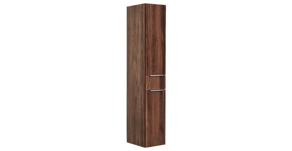 HOCHSCHRANK 30/160/30 cm - Chromfarben/Eichefarben, Design, Glas/Holzwerkstoff (30/160/30cm) - Dieter Knoll