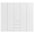 DREHTÜRENSCHRANK 251/223/61 cm,  in Weiß, 5-türig  - Weiß, Basics, Holzwerkstoff/Metall (251/223/61cm) - Novel